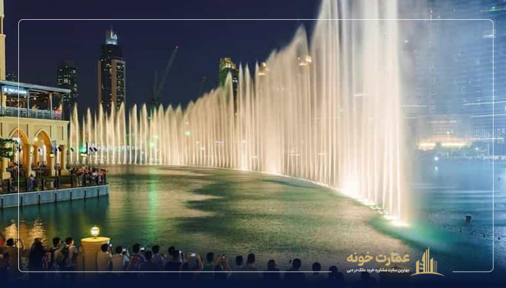 آبنمای رقصان دبی Dubai Fountain یکی از جاهای دیدنی دبی است