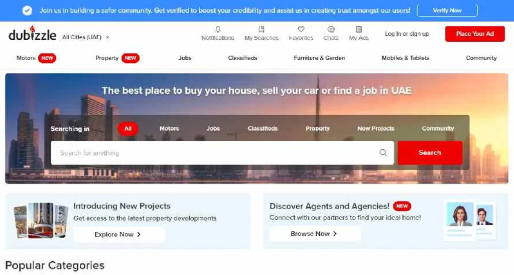 سایت uae.dubizzle.com در دبی یکی از سایت های فروش مسکن است