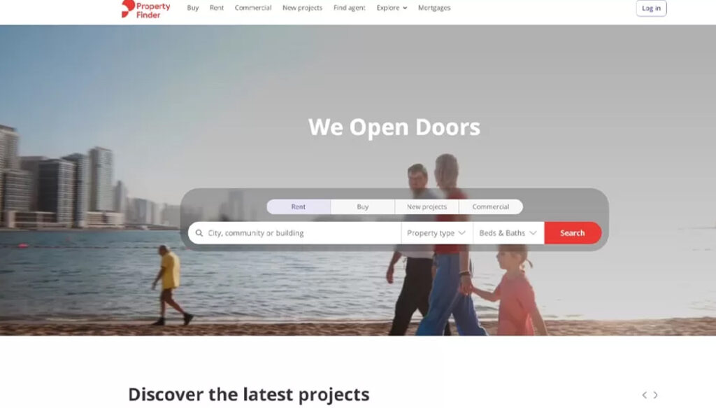 پلتفرم خرید خانه Property Finder یکی از سایت های فروش مسکن در دبی است
