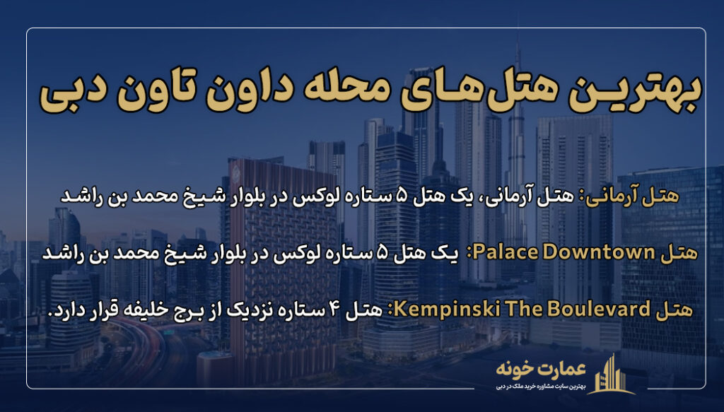 بهترین هتل‌های منطقه داون تاون دبی