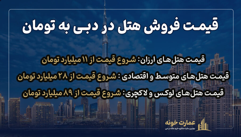 قیمت فروش هتل در دبی به تومان
